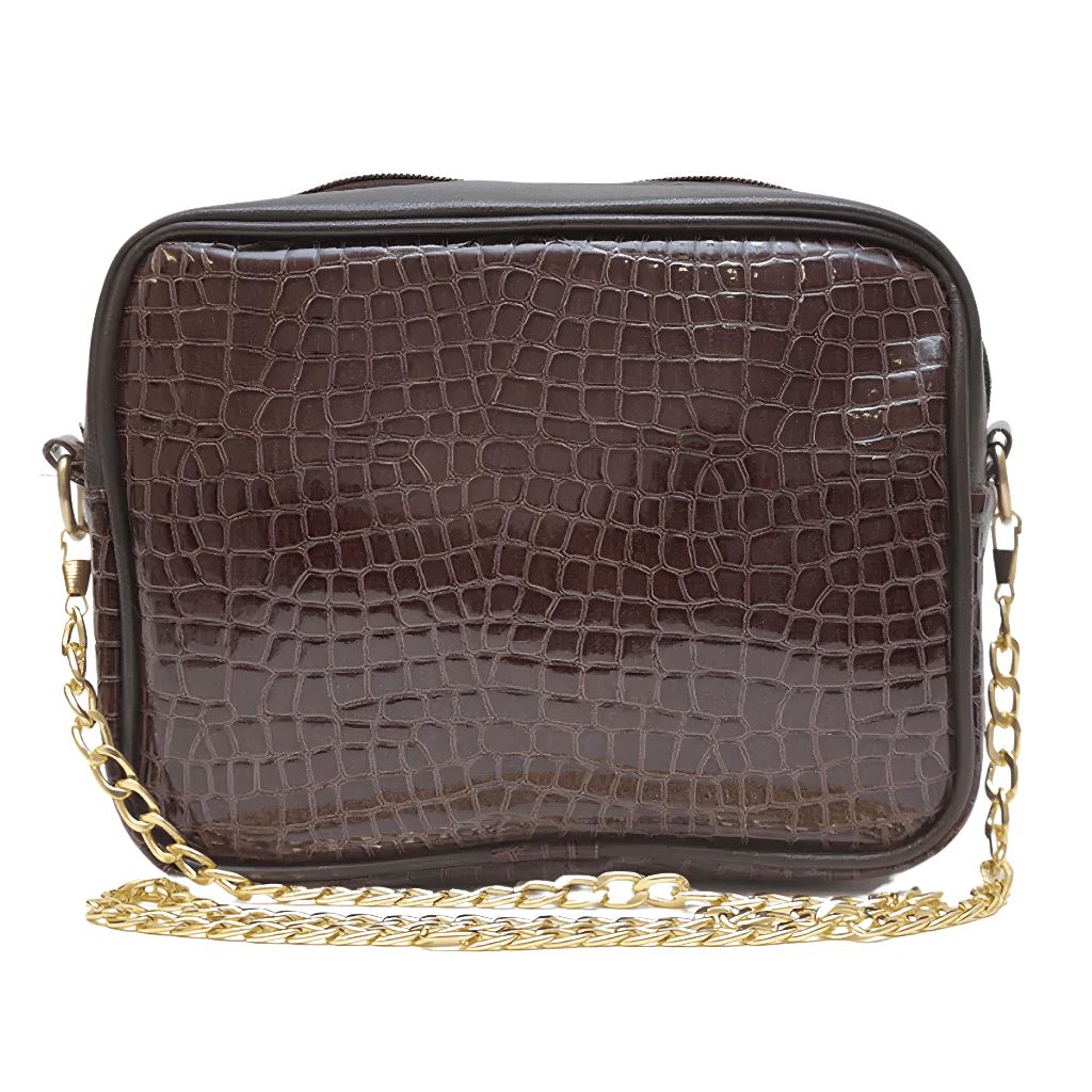 AURA CROSSBODY CROCODILE BROWN