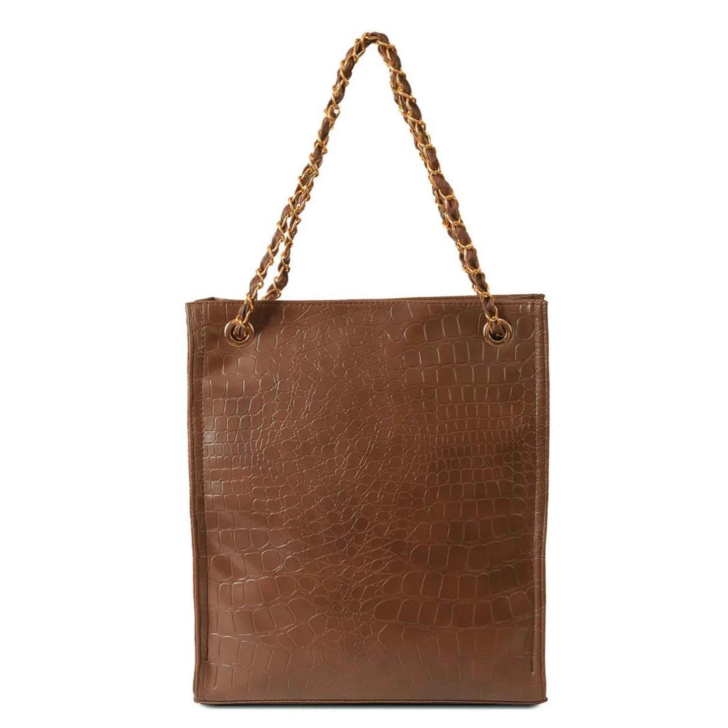 CROCODILE LONG TOTE BROWN