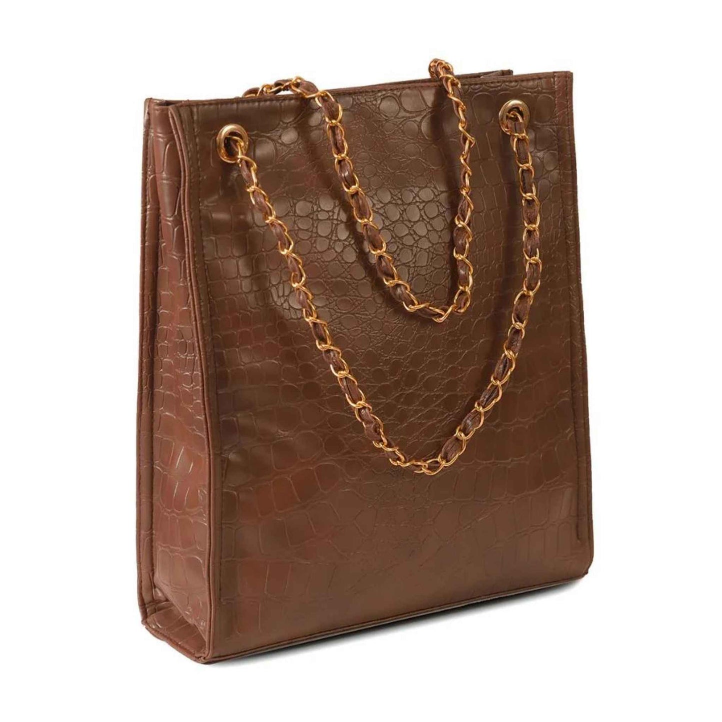 CROCODILE LONG TOTE BROWN