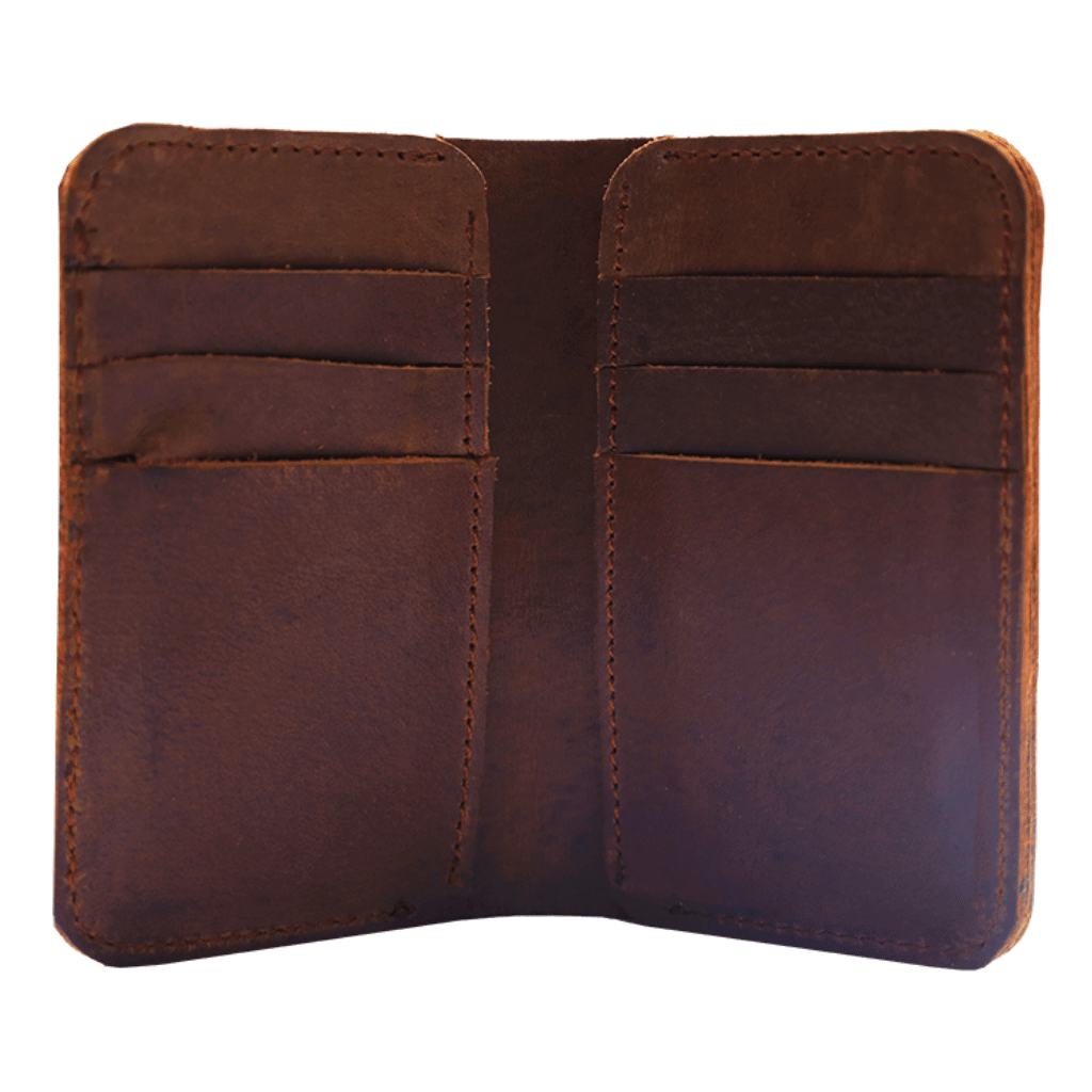 Prime Vertical Leather Wallet Brown