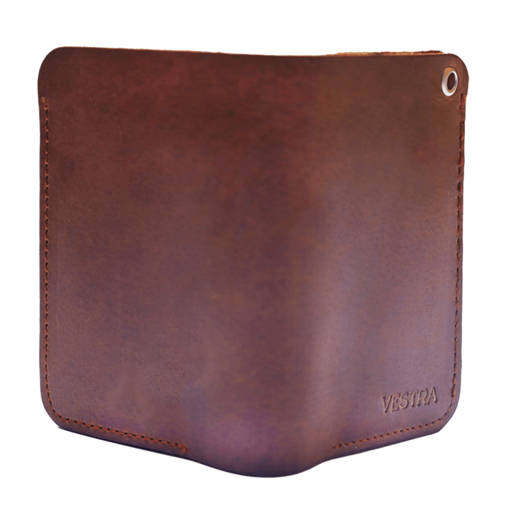 Prime Vertical Leather Wallet Brown