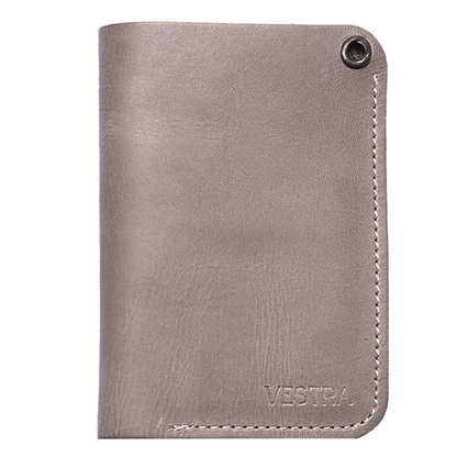 Prime Vertical Leather Wallet Grey