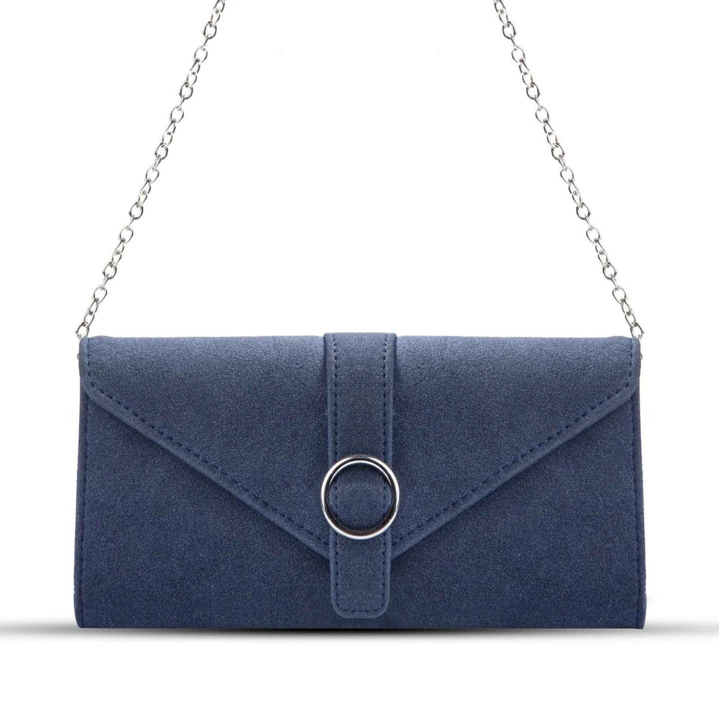 SONATA SUEDE CLUTCH BLUE