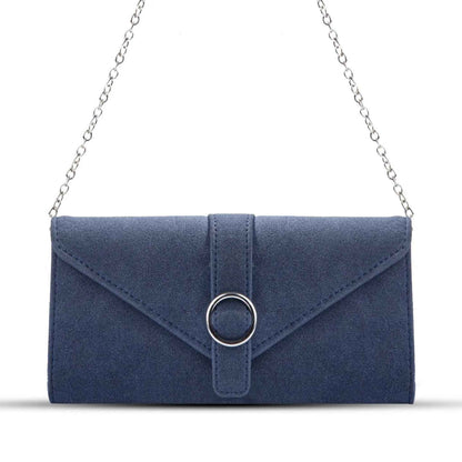 SONATA SUEDE CLUTCH BLUE