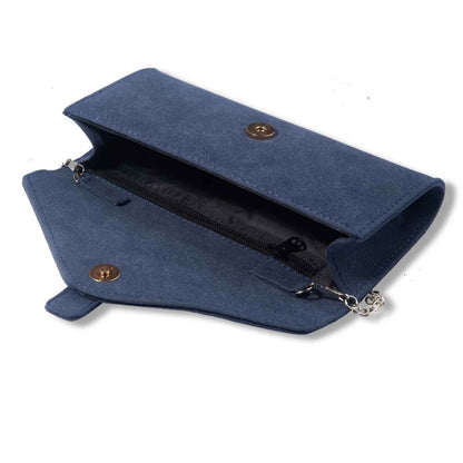 SONATA SUEDE CLUTCH BLUE