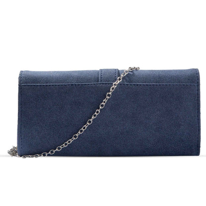 SONATA SUEDE CLUTCH BLUE