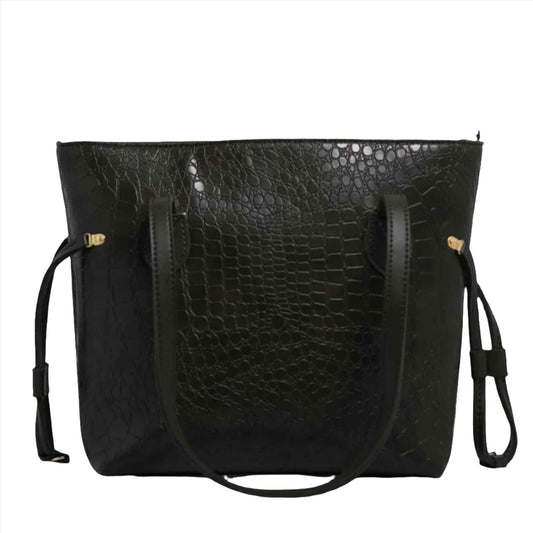 CROCODILE TRINITY BAG BLACK