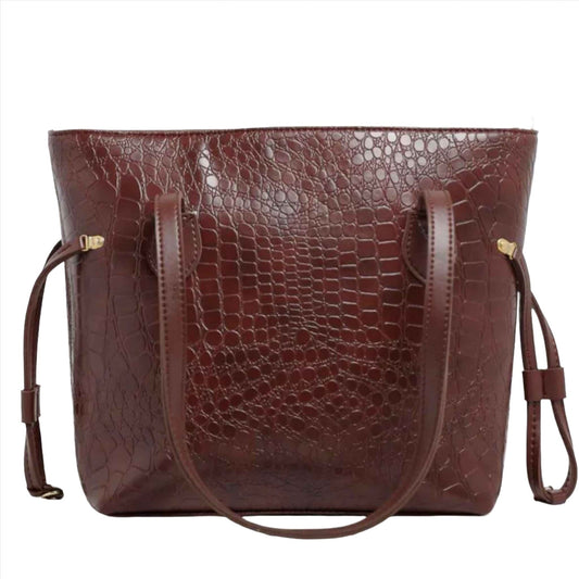 CROCODILE TRINITY BAG BROWN