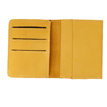 Velvet Slim Nubuck Cardholder Yellow